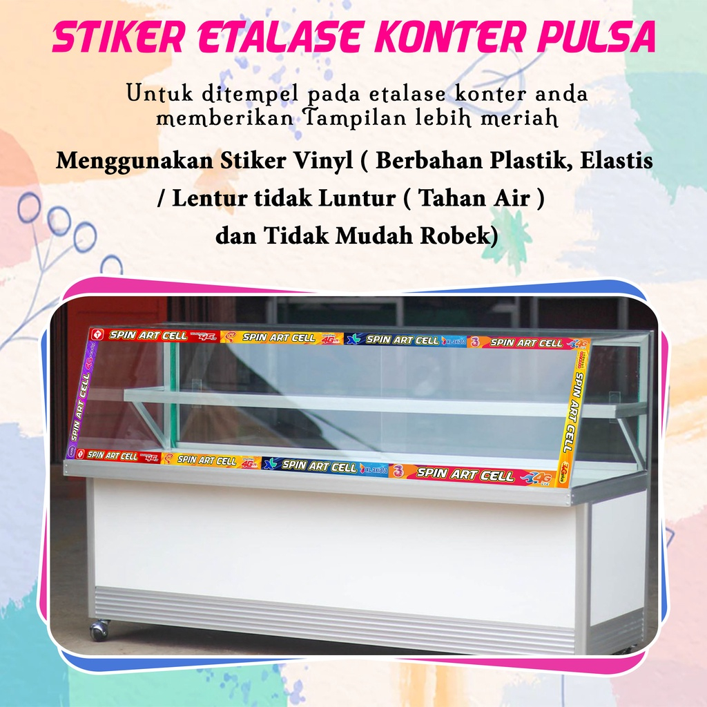 Stiker Etalase Konter / Jual Pulsa / Toko Murah / Stiker Vinyl Tahan Air