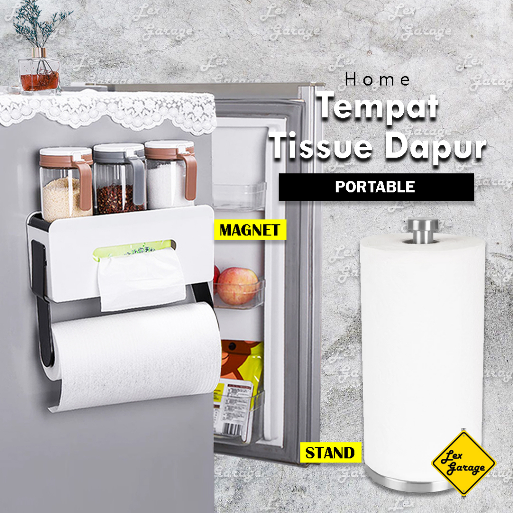 Kotak Tempat Tissue Kotak Tempat Tisu Dapur Roll Gulung Tempel Magnet