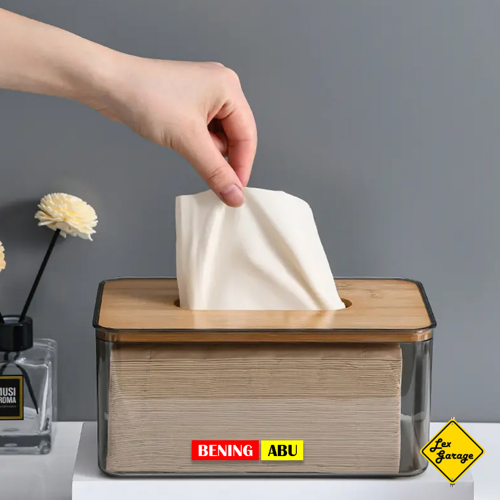 Kotak Tempat Tissue Kotak Tempat Tisu Kayu Transparan Nordic