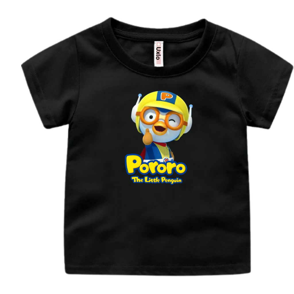 PORORO BAJU KAOS ANAK CEWE DAN COWO UNISEX UMUR 2 SAMPAI 9 TAHUN UXLO FASHION