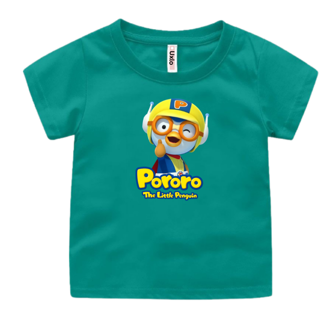 PORORO BAJU KAOS ANAK CEWE DAN COWO UNISEX UMUR 2 SAMPAI 9 TAHUN UXLO FASHION