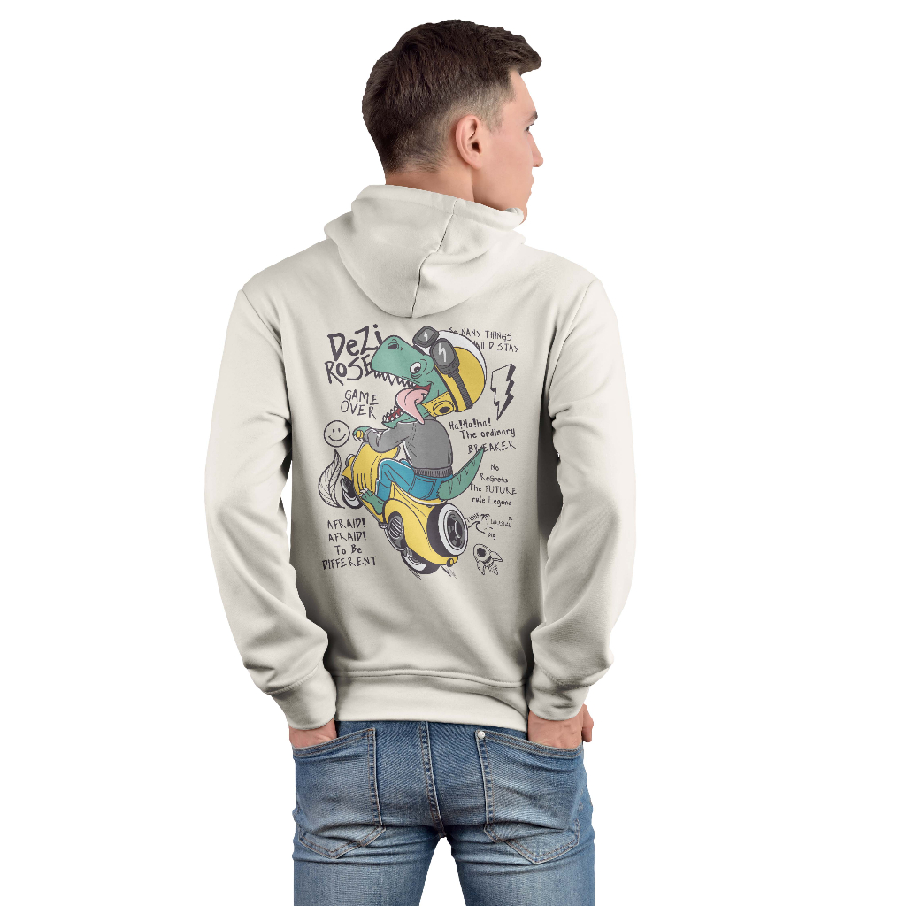 DEZIROSE - Sweater Hoodie Dino Scooter - Hodie Pria &amp; Wanita Distro Korean Style Lucu Fleece Tebal Premium Size M-XXL