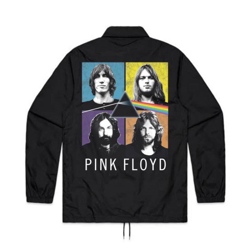 JAKET COACH BAND PINK FLOYD | WINDBREAKERS HITAM PRIA | JAKET PARASUT BAND PINK FLOYD