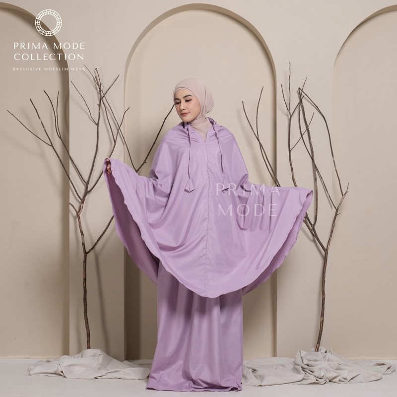 Mukena Dewasa Travelling Polos Ameena 2in1 Resleting Katun Premium