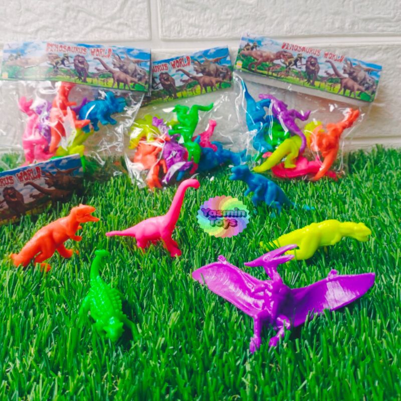 Mainan Dinosaurus karet isi 6pcs uk kecil