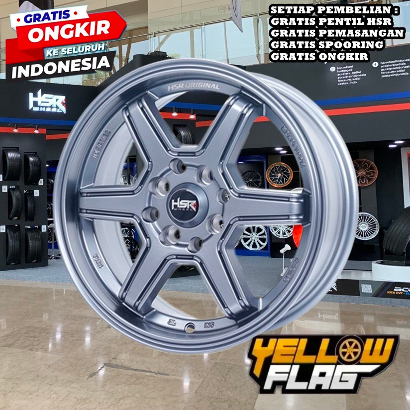 velg mobil murah hsr minas ring 15 R15 grey - brio agya ayla sigra vios estilo fiesta