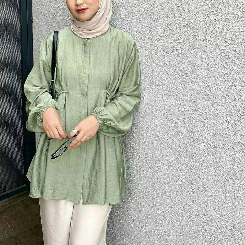 AUDI BLOUSE CRINKLE TALI SAMPING PREMIUM