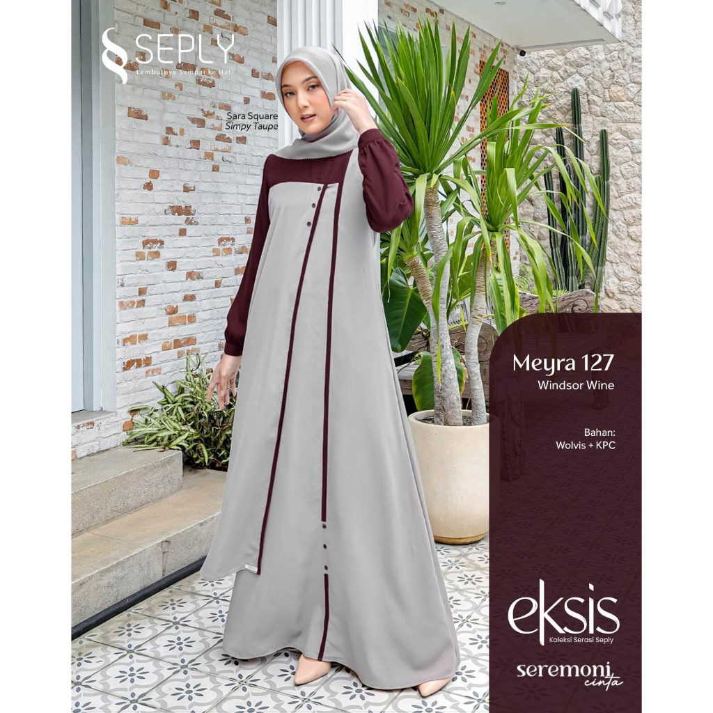 Baju Gamis Wanita Seply / Meyra 127 Windsore Wine / Fashion Muslim