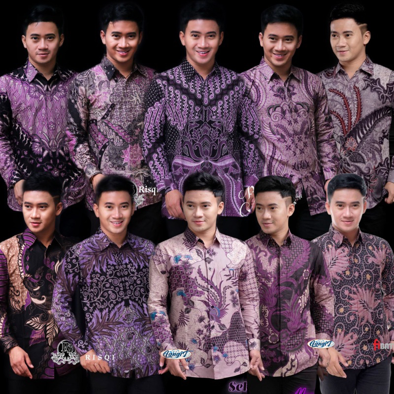 KEMEJA BATIK PRIA LENGAN PANJANG WARNA UNGU BATIK KATUN HALUS SIZE M L XL XXL BSWART Batik HRB026