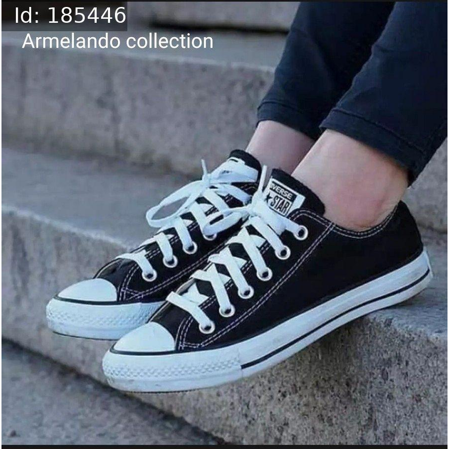 Sepatu Sekolah Sneakers Wanita Premium  / Sepatu Converse Wanita Clasic Hitam / Fashion wanita Casual