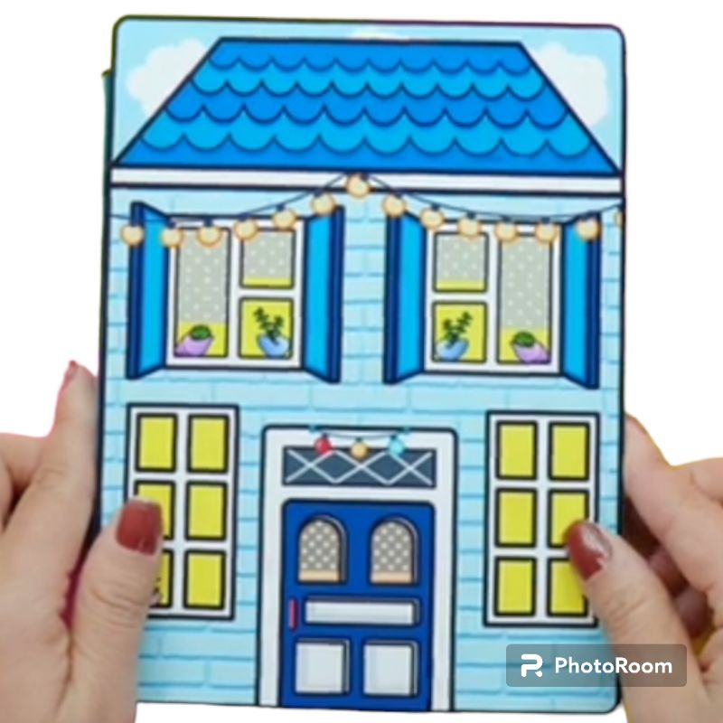 Blue House Bp Buku Edukasi Merangkai Bongkar Pasang Bebek Viral Paperduck Paper doll house QuiteBook