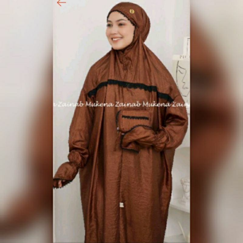 Mukena Terusan Parasut Premium Traveling Lembut / Mukena  Traveling Zaenab