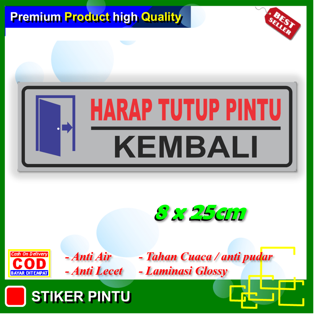 

Stiker harap tutup pintu kembali sticker ketertiban