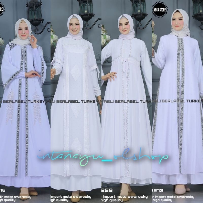 Gamis Abaya Turkey Turki Putih Seri Terbaru by Mega store