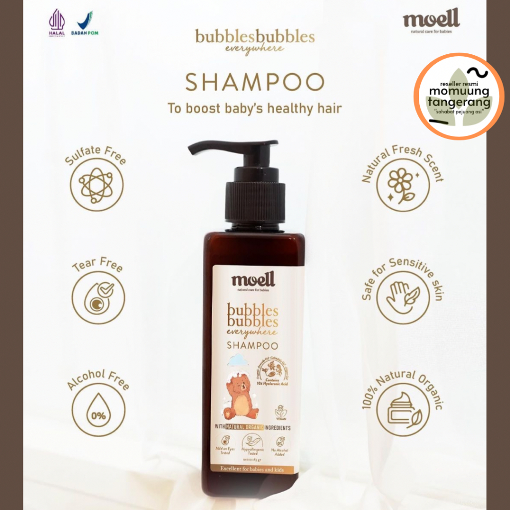 MOELL NOURISH HAIR LOTION SHAMPOO BODY WASH BODY LOTION MULTIPURPOSE BALM TANGERANG