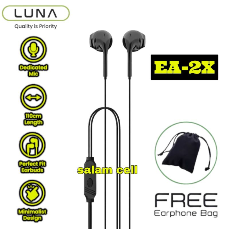 Headset LUNA EA2X Xtra Bass Style design Original