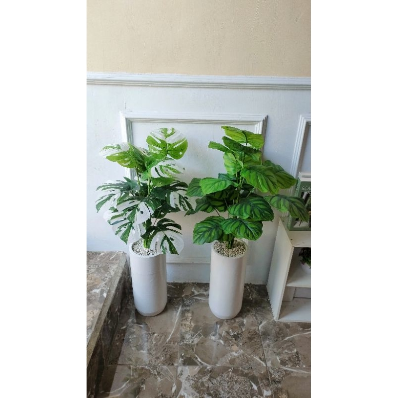 POHON PALM PALSU, POHON KETAPANG, PISANG PALSU LENGKAP DENGAN POT