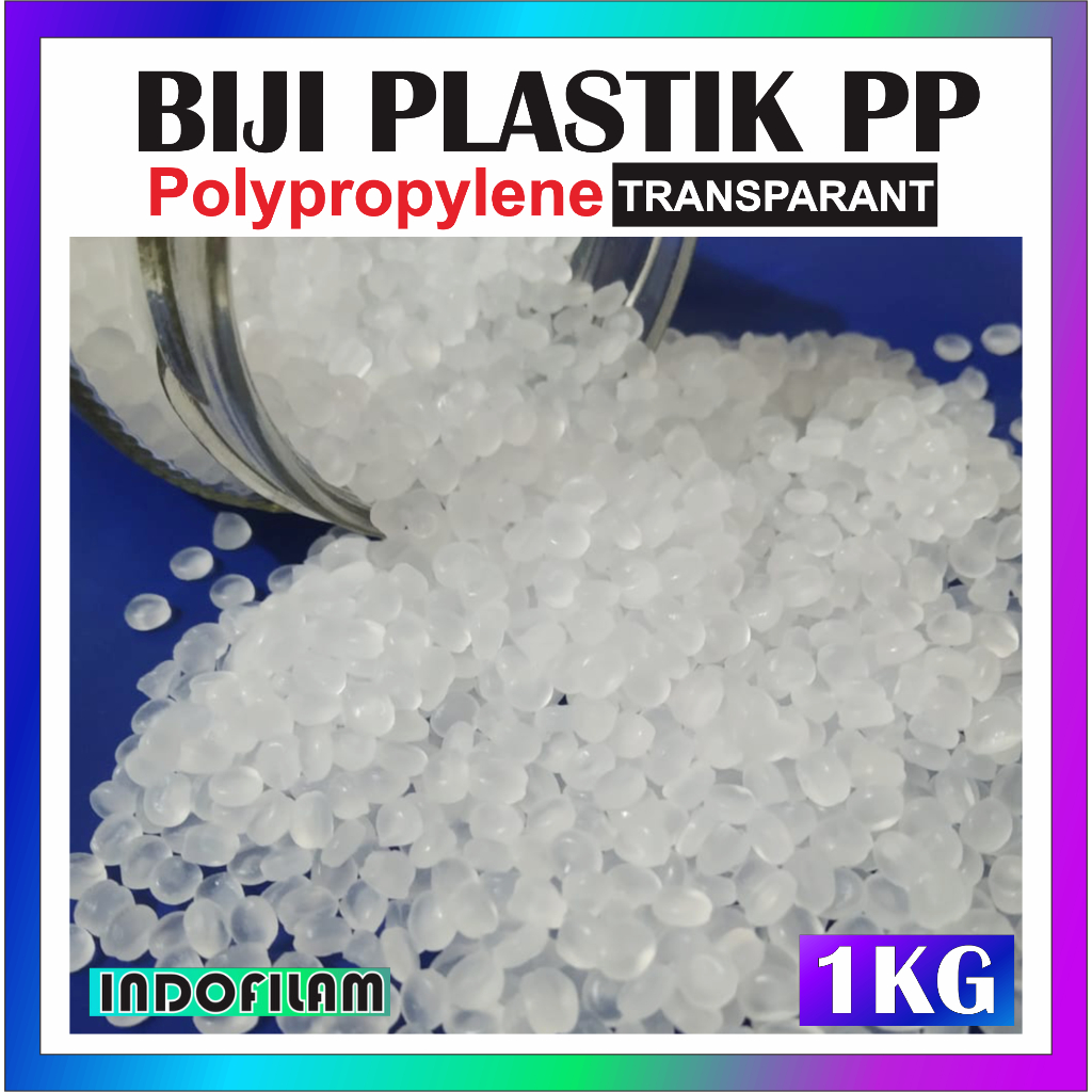 1 KG BIJI PLASTIK PP PURE POLYPROPYLENE MURNI TRANSPARANT TANPA DAUR ULANG ORIGINAL VIRGIN NO RECYCL