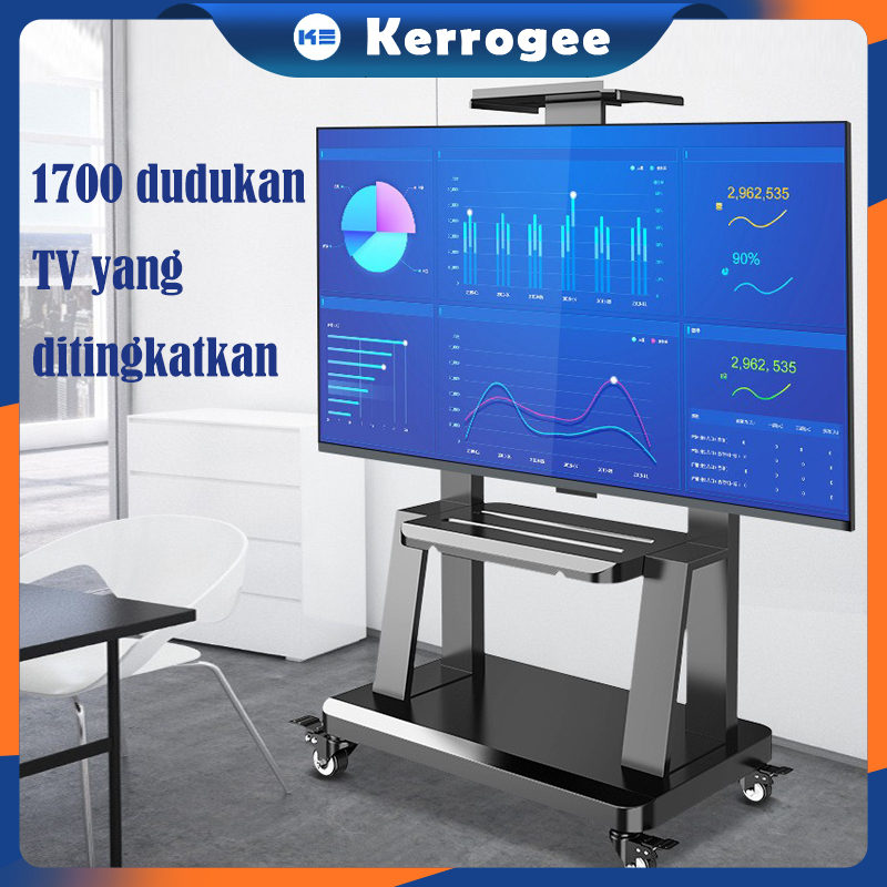 Bracket Standing TV roda dorong LED TV 32&quot;- 75&quot; + Tray PORTABLE RACK TC1700 Versi yang disempurnakan