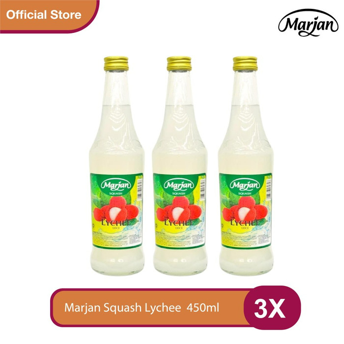 

MARJAN LYCHEE SQUASH 450ML /Sirup leci Paket isi 3x450ml