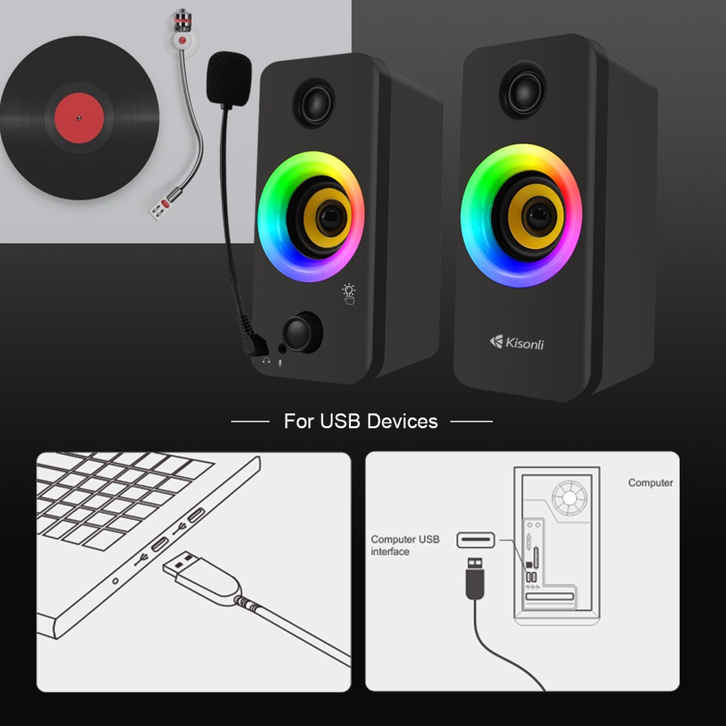 Speaker Aktif Subwoofer Komputer Laptop Dual Bass Full RGB X8 - XOBOX