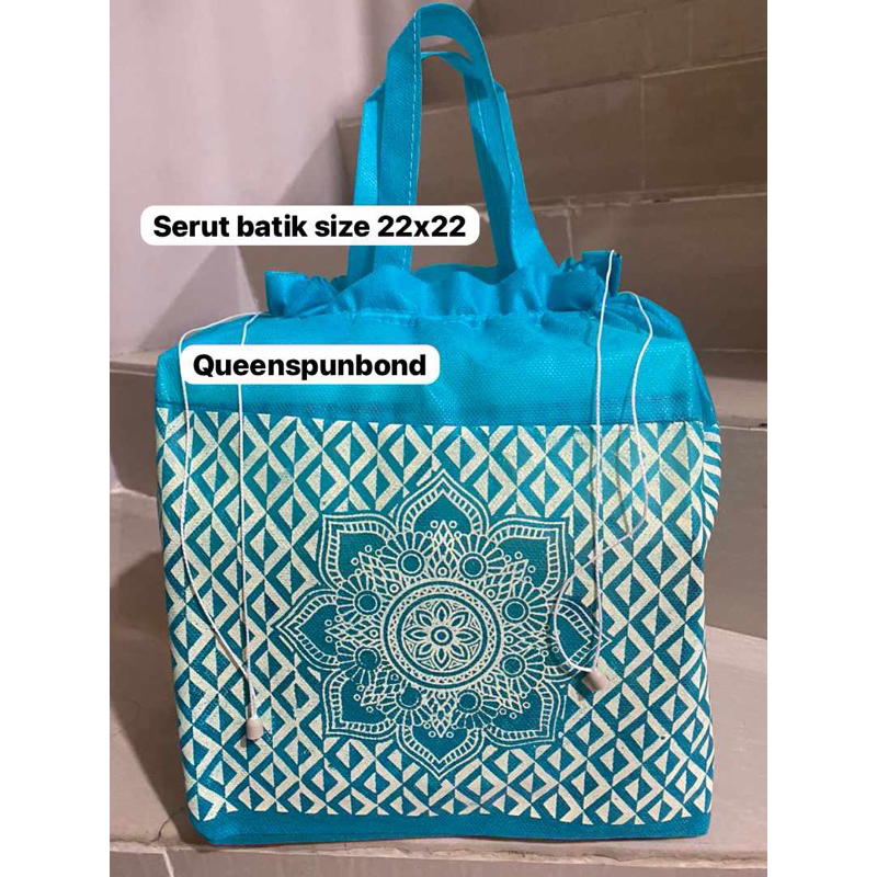 HARGA LUSIN ISI 12 BIJI-TAS HAJATAN SERUT GSM 50MURNI BUKAN ABAL ABAL (DESKRIPSI 60 PADAHAL FISIKNYA BUKAN 60  MURNI ) 22x22 BATIK TENGAH-WARNAIKUT STOK•