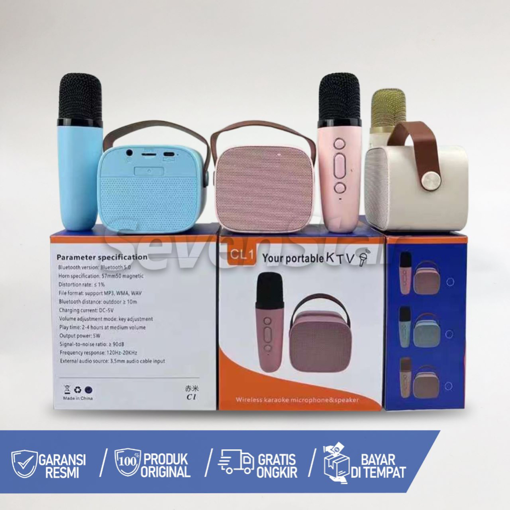 [SevenStar] Speaker Karaoke Bluetooth Full Bass Portable Wireless (Dapat terhubung ke HP/TV)