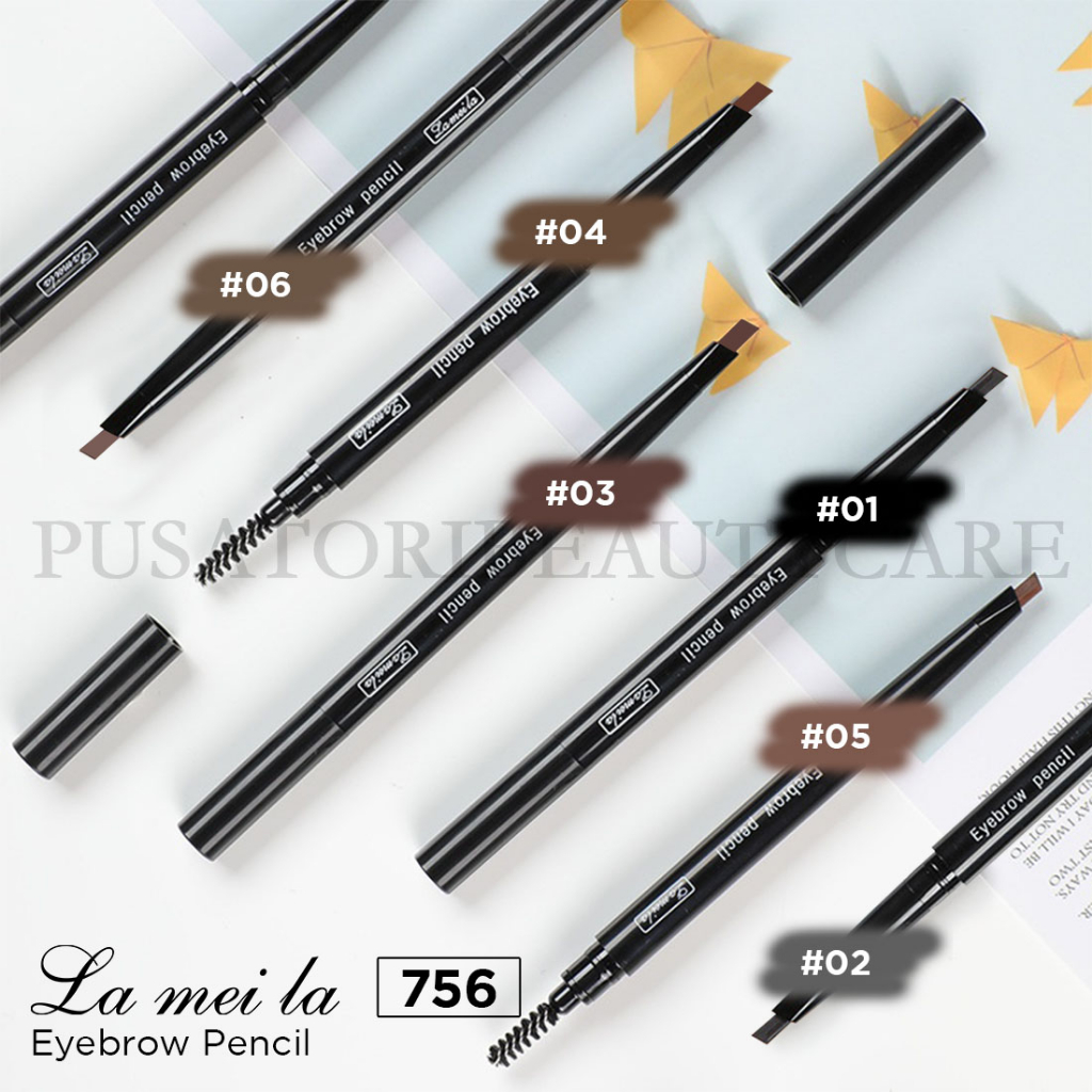 LAMEILA 756 Eyebrow Pencil Double Head Spin Automatic Long Lasting