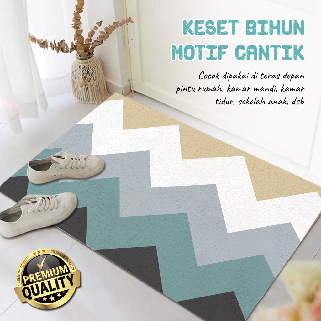 Keset Bihun Bermotif Cantik Ukuran 40cm x 60cm Bahan Plastik PVC Lembut Alas anti slip Kualitas Premium - D9A2