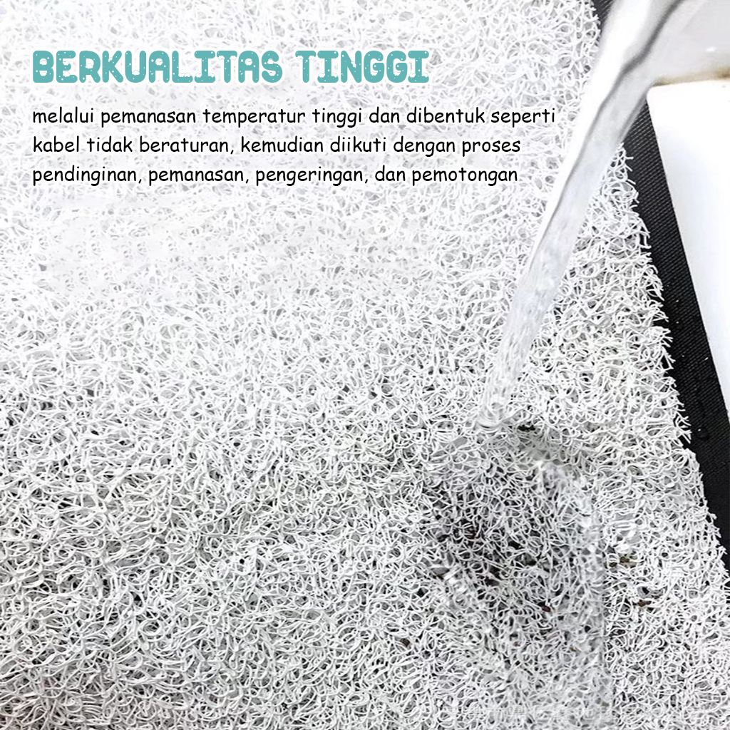 Keset Bihun Bermotif Cantik Ukuran 40cm x 60cm Bahan Plastik PVC Lembut Alas anti slip Kualitas Premium - D9A2