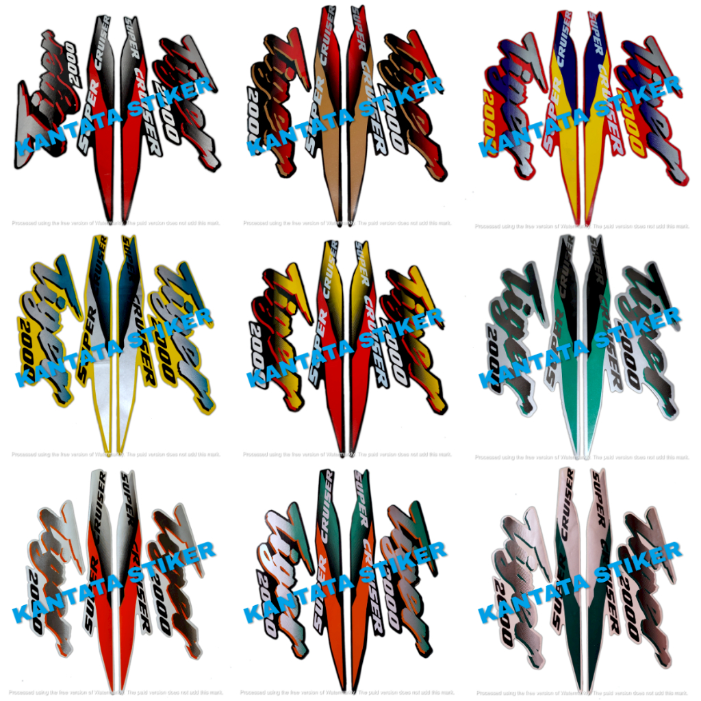 STIKER STRIPING LIS LES BODY MOTOR HONDA TIGER 2000 STRIPING MOTOR TIGER 2000 SEPASANG STANDAR FULL 