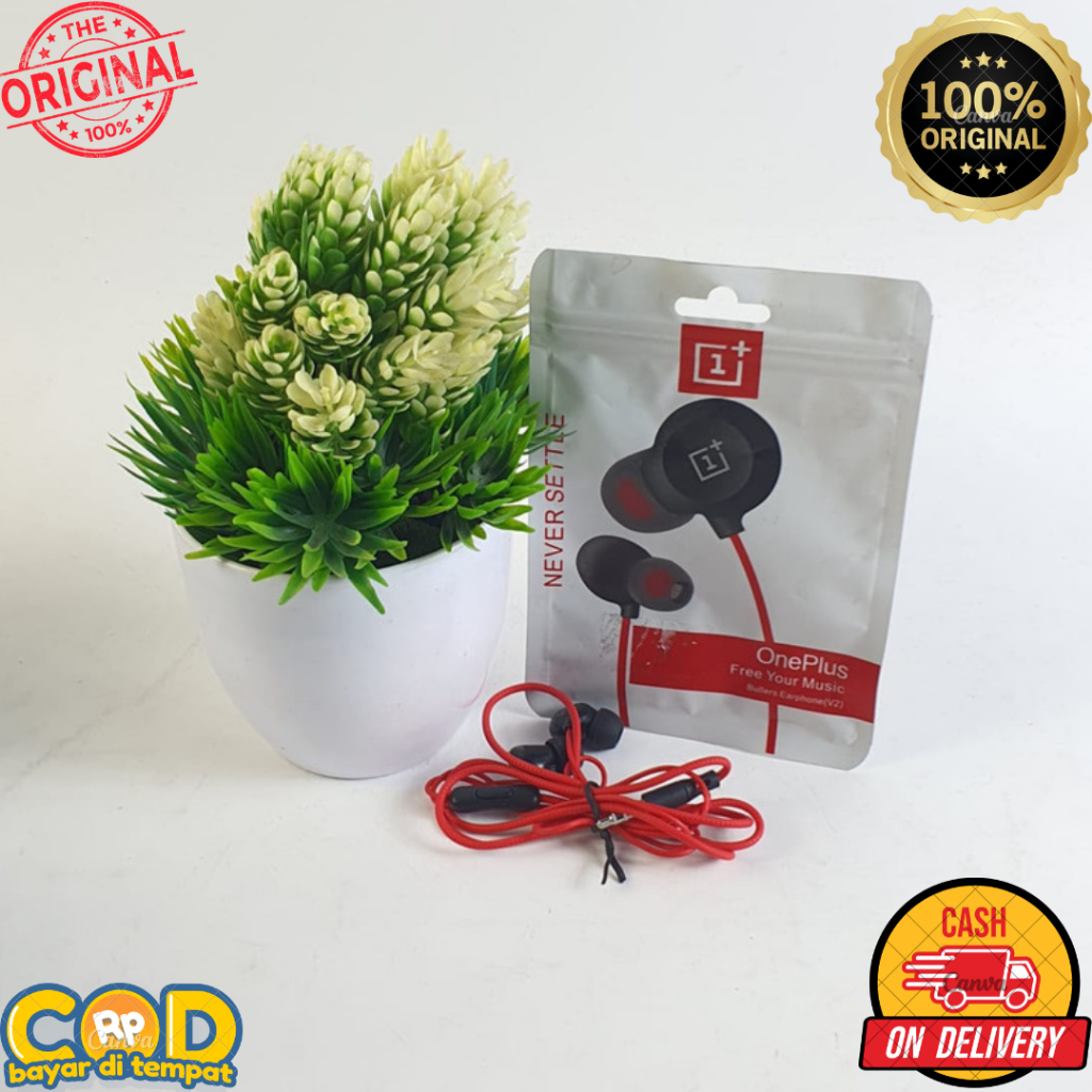HEADSEAT HEADSET HETSET EARPHONE ONE PLUS 1+ NEVER SETTLE FULL BASS STEREO