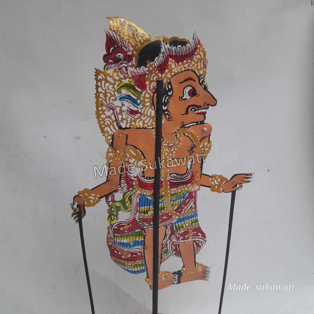 Kerajinan wayang kulit Bali Gatotkaca Gatotkoco ukiran Hiasan Handmade