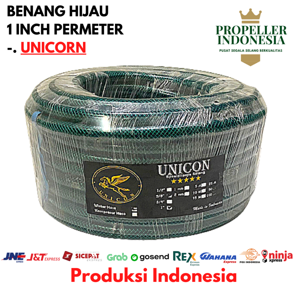 Selang Air PERMETER 1&quot; Benang Hijau/Selang Air Taman/Selang Air Tanaman/Selang Air Elastis