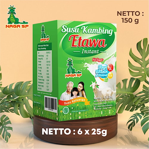 

Susu Kambing Etawa Naga SP 150 sachet (No Sugar) 6x25 gr