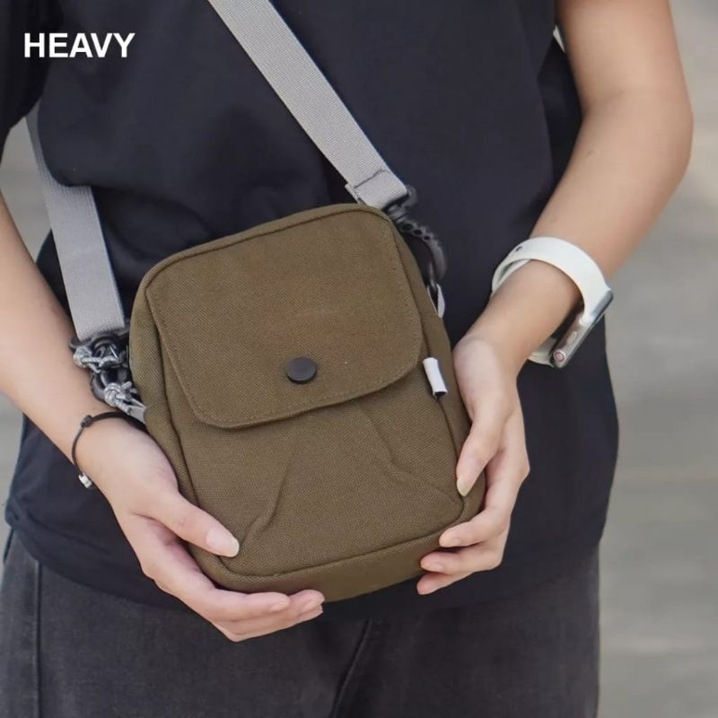 tas slingbag heavy bahan kanvas casual tas selempang pria wanita