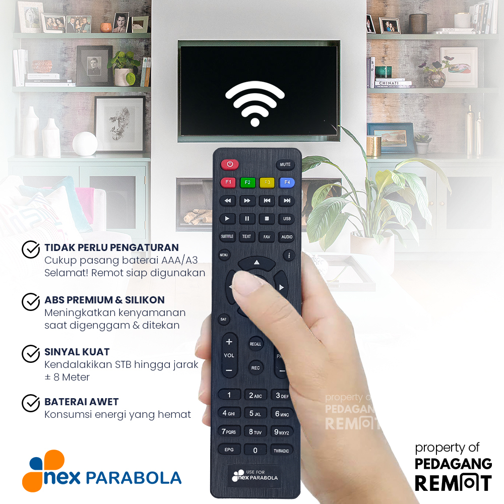 Remot Remote Receiver Parabola NEX Parabola Merah Liga 1 Dangdut