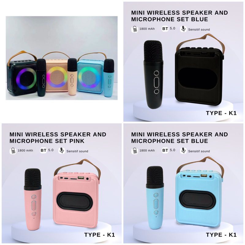 Speaker Mini Bluetooth Karaoke K1 Free mic wirelles Portable Wirelles