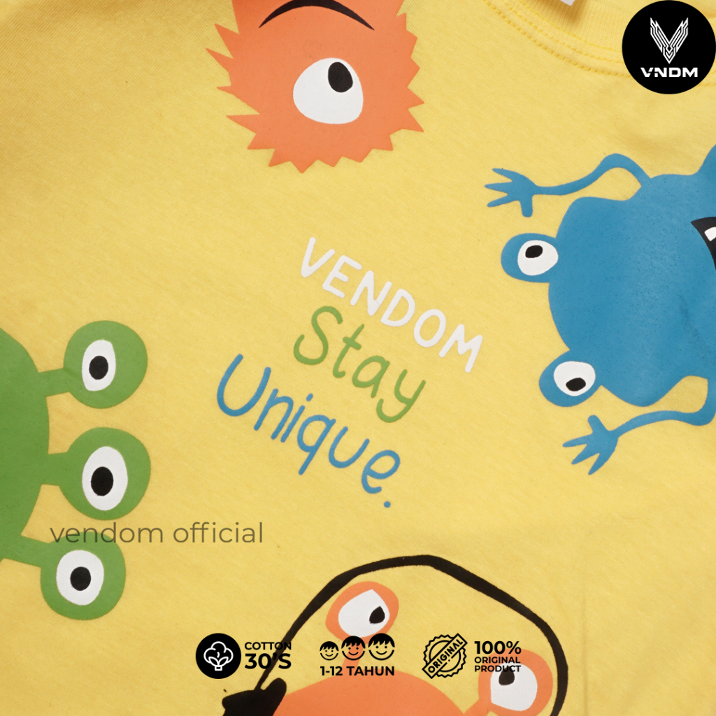 Vendom Kids Kaos Distro Anak Laki Laki &amp; Perempuan / Kaos unisex Umur 1-12 Tahun Cotton 30s Premium cotton