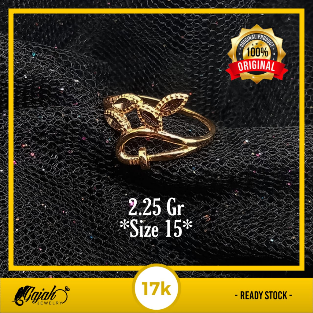 Cincin Emas 17K - 2.25 Gr Kadar 750 - 5249