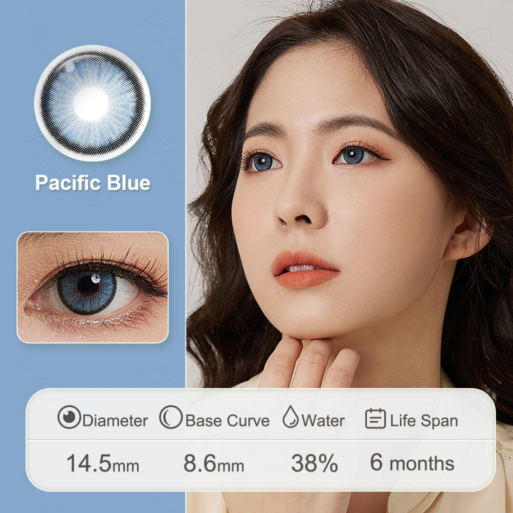 Magister softlens gray (COD)Sepasang lensa kontak softlens dubai berwarna diameter 14.5MM soflen mata soflen soplen murah soflen normal softlens hitam