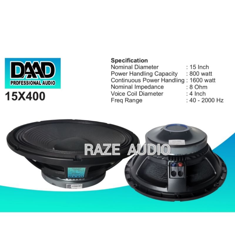 DAAD Professional Speaker Component TYPE : LF15X400  MINIMUM PEMBELIAN 2 PCS