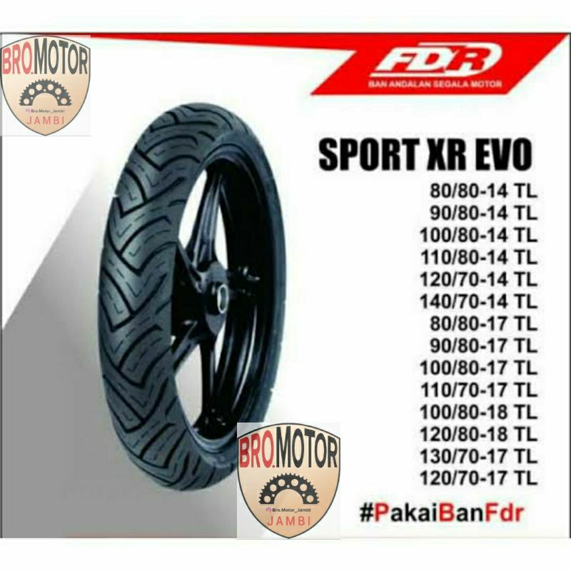 Ban FDR SPORT XR EVO 80/80-17, 90/80-17, 100/80-17, 110/70-17, 120/70-17, 130/70-17