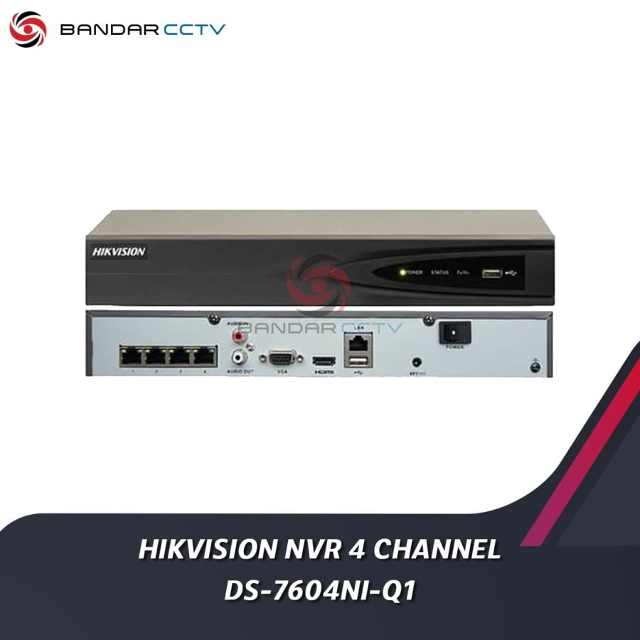 HIKVISION NVR 4 CHANNEL + POE DS-7604NI-Q1/4P