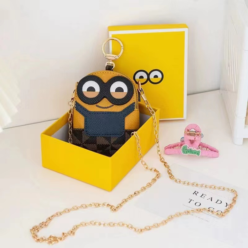 CR 7896 (DAPAT KOTAK) RISCE TAS SELEMPANG MINI GANTUNGAN KUNCI MINION IMPORT WANITA CEWEK PEREMPUAN JAKARTA BATAM EL 4198 LT 2135