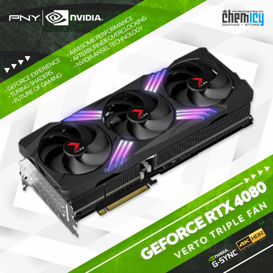 PNY Nvidia GeForce RTX 4080 Verto Triple Fan ARGB 16GB OC