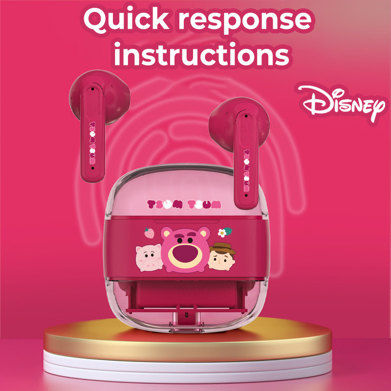 【New】100% Original TWS Disney Lotso Wireless Earphone Bluetooth 5.3 in-Ear Noise Reduc Headset