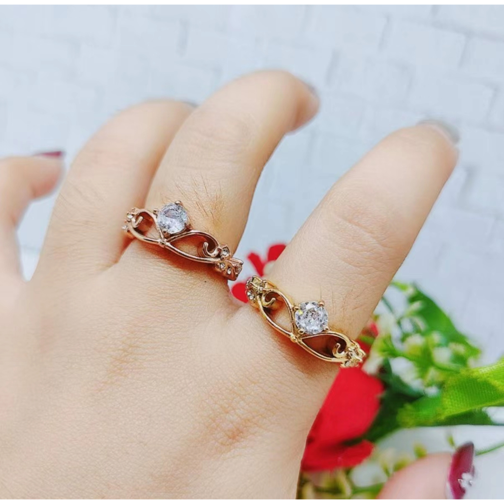 Cincin Titanium Permata Anti Karat Permata Perhiasan Fashion R639