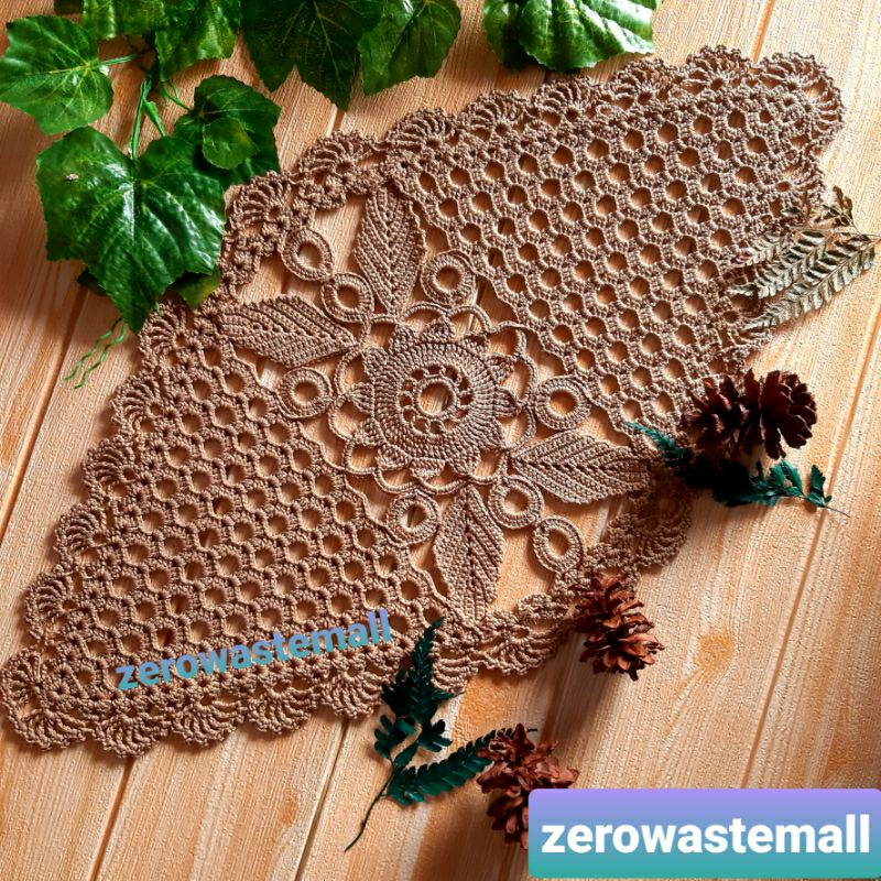 taplak meja oval rajut handmade - 05