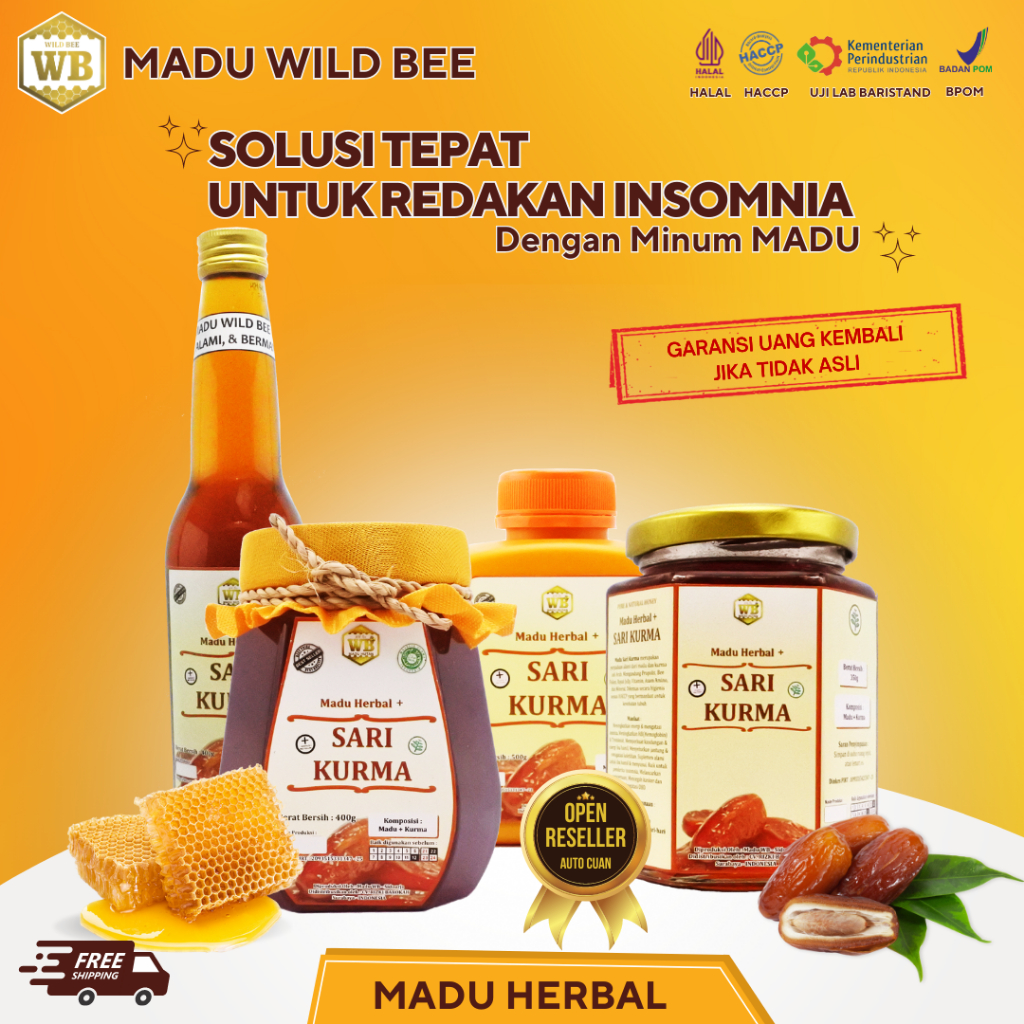 

MADU ASLI MURNI + SARI KURMA Mengandung Propolis, Royal Jelly, Dan Bee Pollen